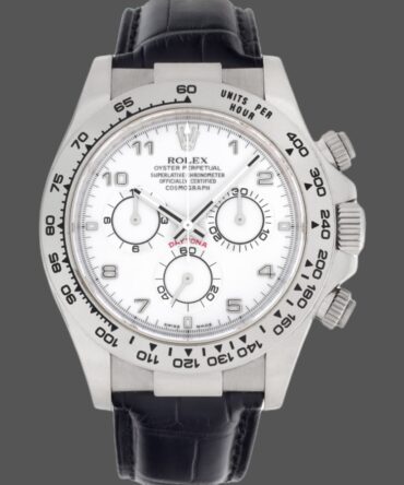 Rolex Daytona 116519 White Dial Black Leather strap 40mm Mens Replica Watch