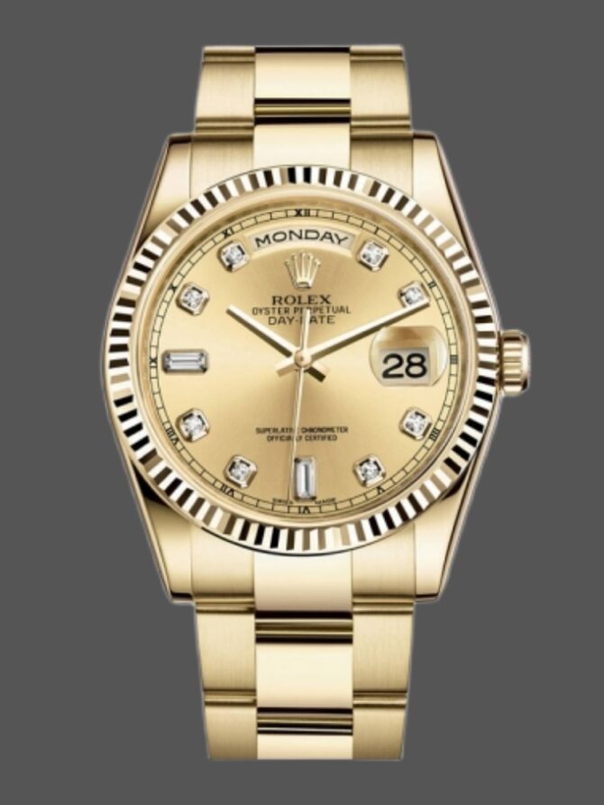 Replica Rolex Day-Date 118238 Diamond Meteorite Dial 36mm Unisex Watch