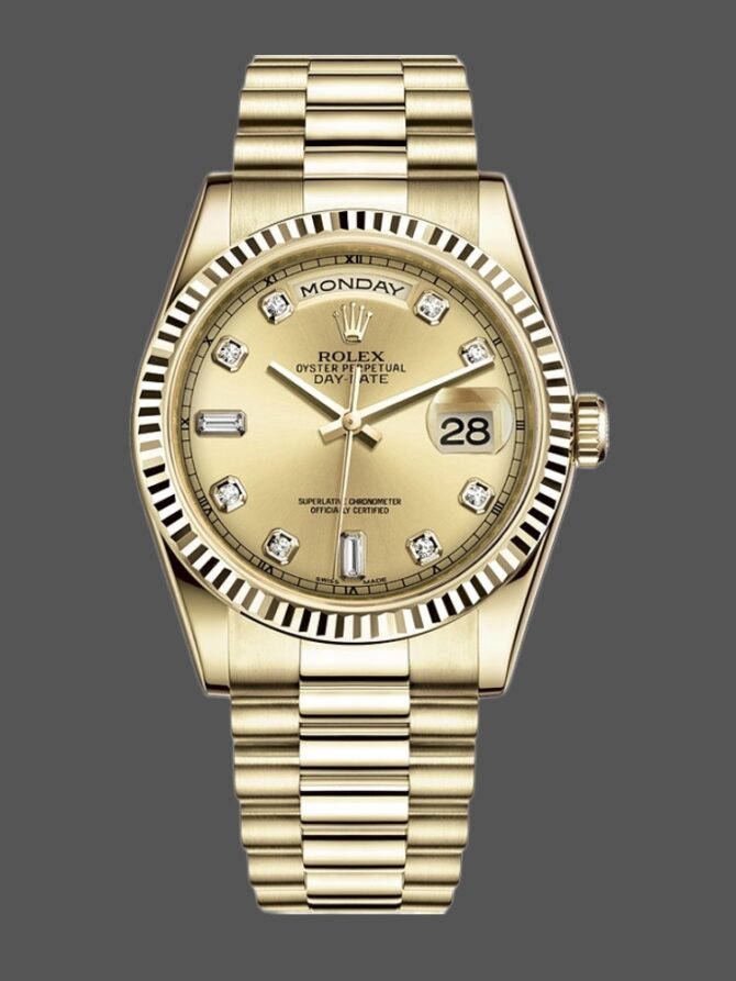 Replica Rolex Day-Date 118235 MOP Black Dial 36mm Unisex Watch