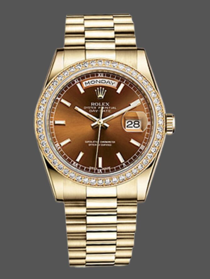 Replica Rolex Day-Date 118239 Rhodium Roman Dial 36mm Unisex Watch