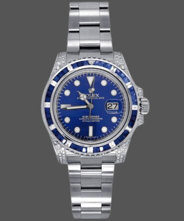 Rolex Submariner Date 116610LN Custom Diamond Stainless Steel Blue Dial 40MM Mens Replica Watch