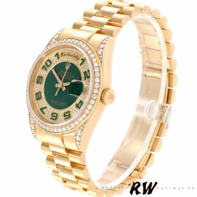 Replica Rolex Day-Date 118388 Champagne Roman Numeral Dial 36MM Unisex Watch