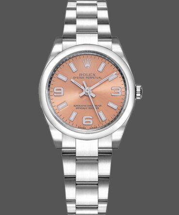 Rolex Oyster Perpetual 177200 Pink Dial Domed Bezel 31mm Lady Replica Watch