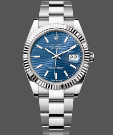 Rolex Datejust 126334 Fluted Bezel Blue Fluted-motif Dial 41MM Mens Replica Watch
