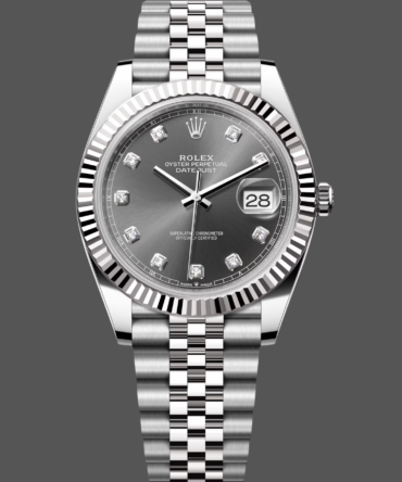 Rolex Datejust 41 Rhodium Diamond Dial Fluted Bezel m126334 0006 Men's Watch