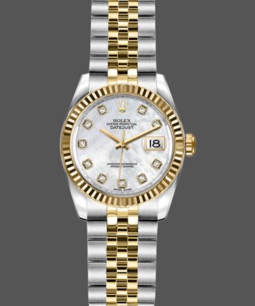 Rolex Datejust 179173 White MOP Dial Fluted Bezel 26MM Lady Replica Watch