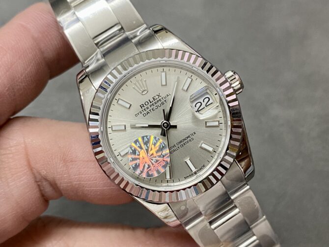 Rolex Datejust 31 Stainless Steel and White Gold Silver Dial M278274 0011 Women's Watch