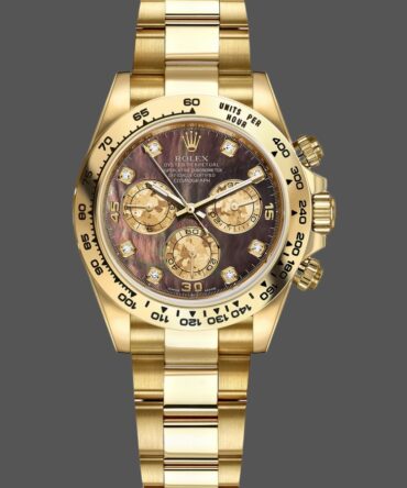 Rolex Daytona 116508 Yellow Gold Black Mother Of Pearl Dial 40MM Mens Replica Watch