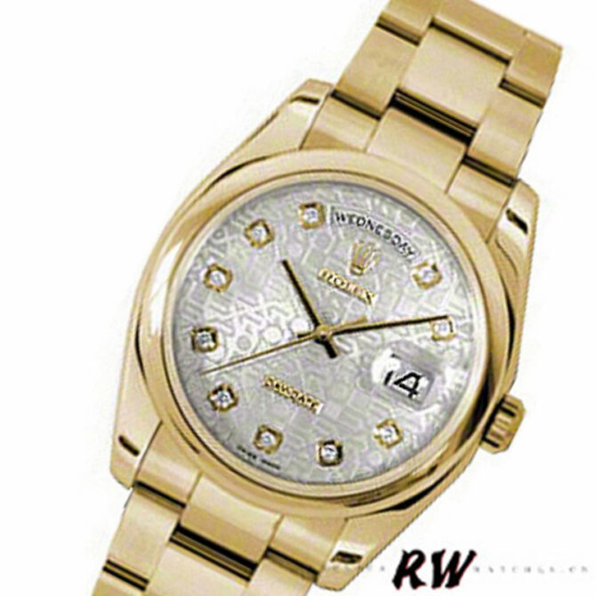 Replica Rolex Day-Date 118209 Black dial white gold 36mm Unisex Watch