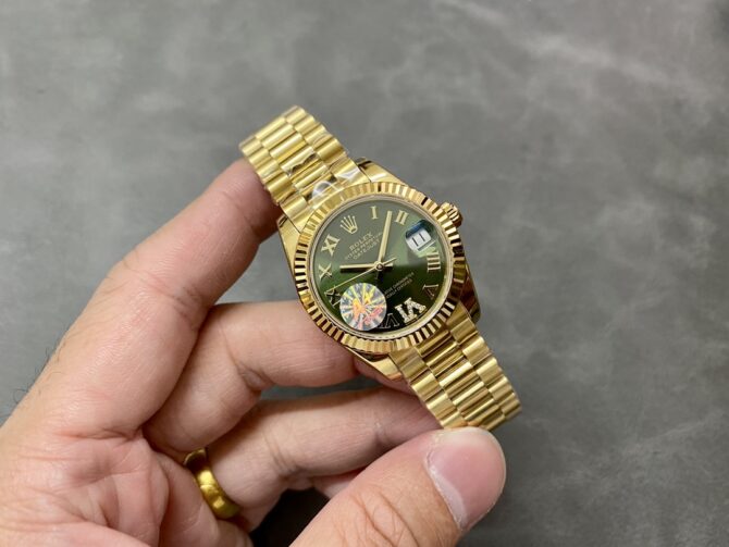 Rolex Datejust 31 Yellow Gold Green Dial m278278 0030 Women's Watch