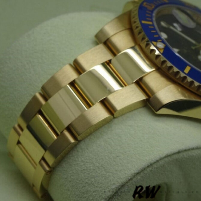 Rolex Submariner 116618 Yellow Gold Blue Dial 40mm Mens Replica Watch