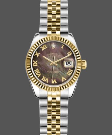 Rolex Datejust 179173 Mother Of Pearl Black Dial 26MM Lady Replica Watch