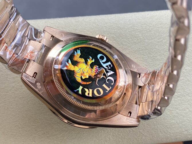 Replica Rolex Day-Date 228345RBR Chocolate Brown Diamond Dial Diamond Bezel 40mm Mens Watch