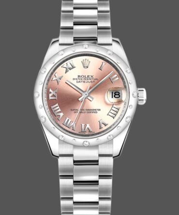 Rolex Datejust 178344 Pink Roman Dial 31MM Lady Replica Watch