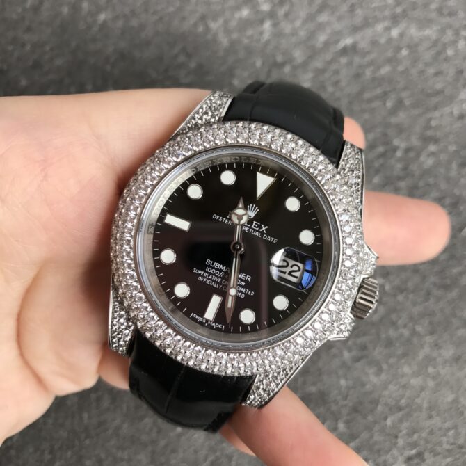 Rolex Submariner Diamond Case Black Dial 116610 40MM Men's Watch
