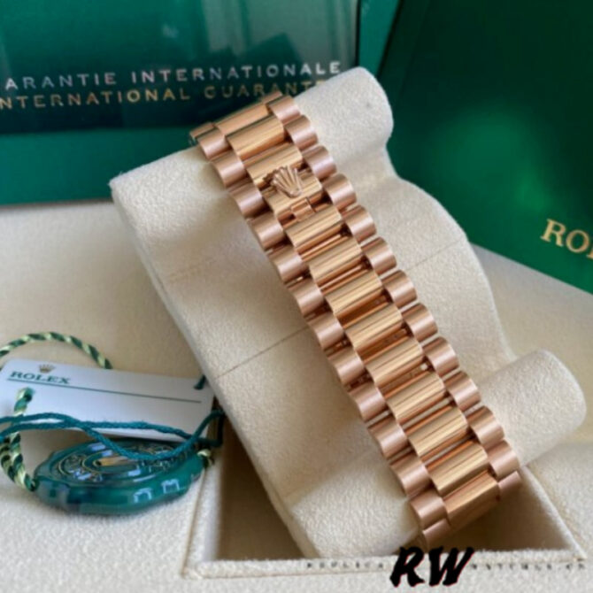 Replica Rolex Day-Date 228348RBR Champagne Roman Dial Diamond Bezel 40mm Mens Watch