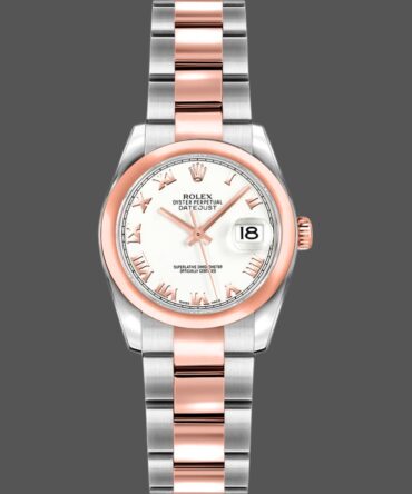 Rolex Datejust 179161 Stainless Steel and Everose Gold White Roman Dial 26MM Lady Replica Watch
