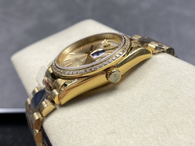 Replica Rolex Day-Date 128348RBR Dark Grey Dial Yellow Gold 36MM Unisex Watch