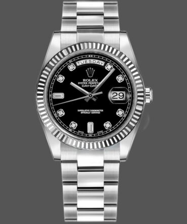 Replica Rolex Day-Date 118239 Black Diamonds Dial 36mm Unisex Watch