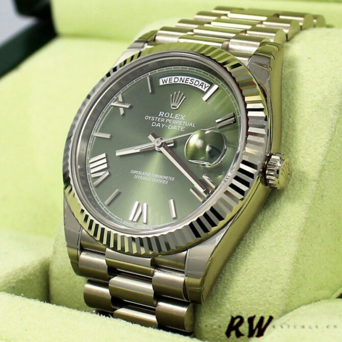 Replica Rolex Day-Date 228396TBR Ice Blue Diamond Dial Diamond Bezel 40mm Mens Watch
