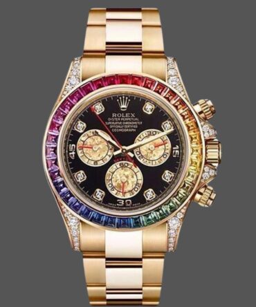 Rolex Daytona 116598 Yellow Gold Black Diamond Dial 40MM Mens Replica Watch