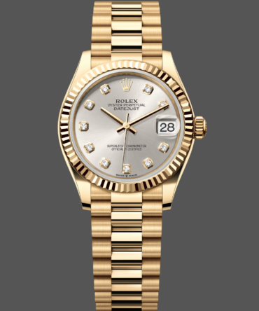 Rolex Datejust 31 Yellow Gold Silver Diamond Dial M278278 0034 Women's Watch