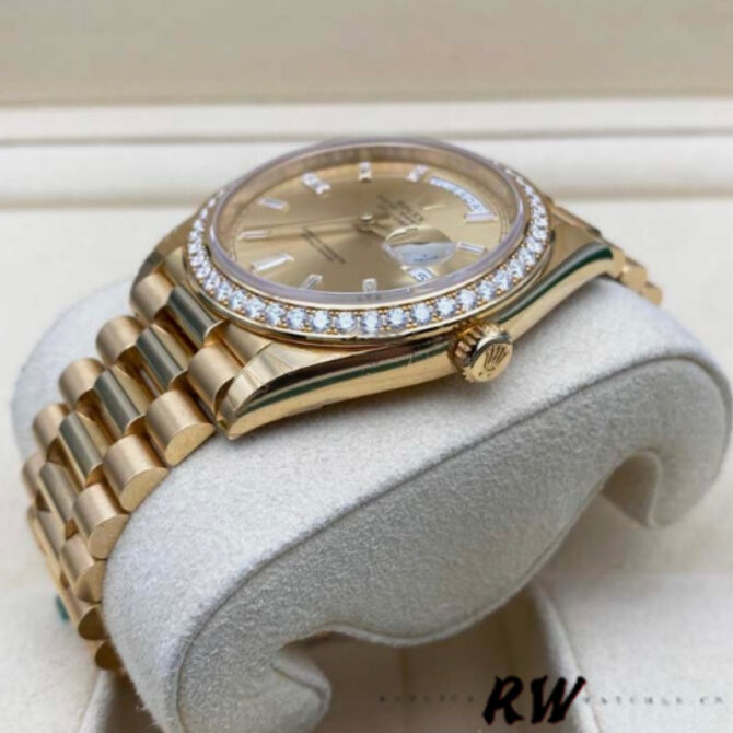Replica Rolex Day-Date 128348RBR Dark Grey Dial Yellow Gold 36MM Unisex Watch