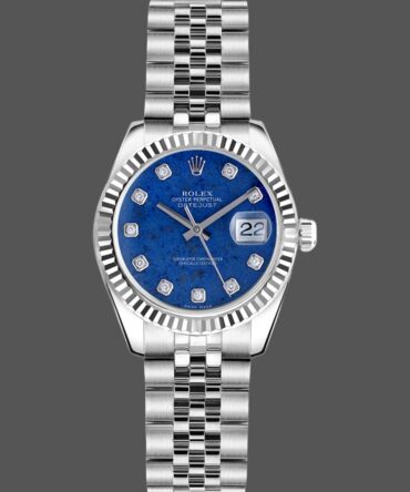 Rolex Datejust 179174 Sodalite Diamond Dial Fluted Bezel 26MM Lady Replica Watch