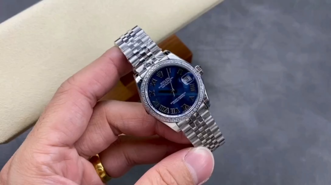 Rolex Datejust 31 Stainless Steel and White Gold Blue Roman Dial m278384rbr 0037 Women's Watch