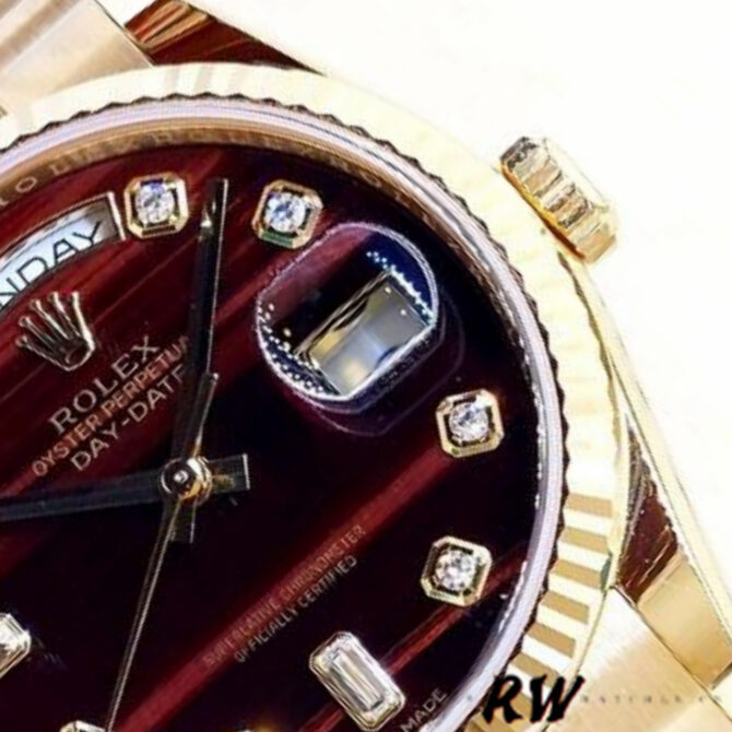 Replica Rolex Day-Date 118235 Rose Gold Chocolate Brown Dial 36mm Unisex Watch