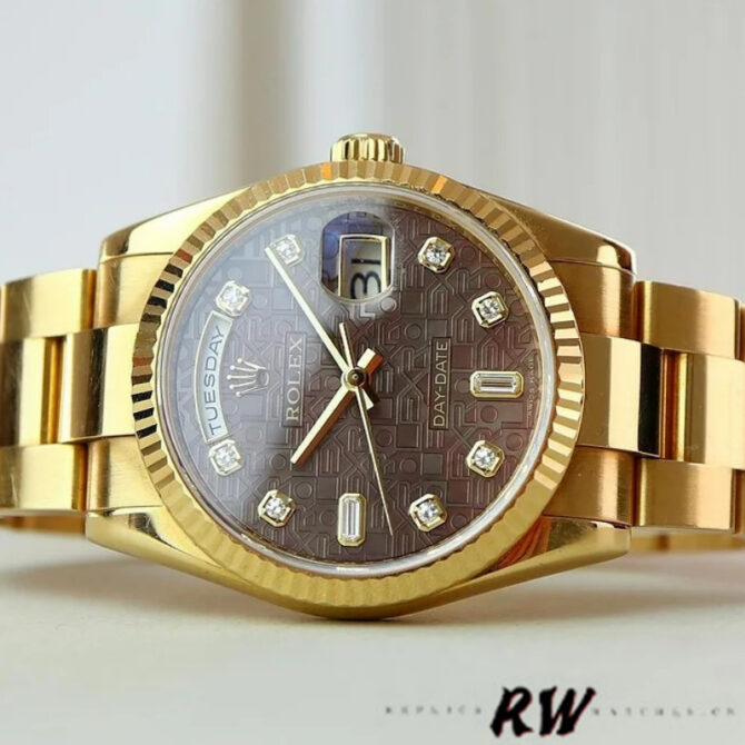 Replica Rolex Day-Date 118239 MOP Diamond Dial 36mm Unisex Watch