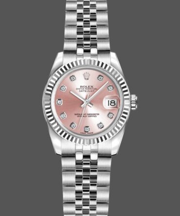 Rolex Datejust 179174 Pink Diamond Dial Fluted Bezel 26MM Lady Replica Watch