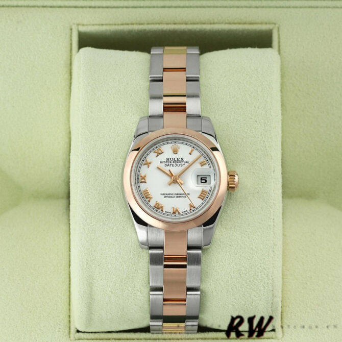 Rolex Datejust 179161 Stainless Steel and Everose Gold White Roman Dial 26MM Lady Replica Watch
