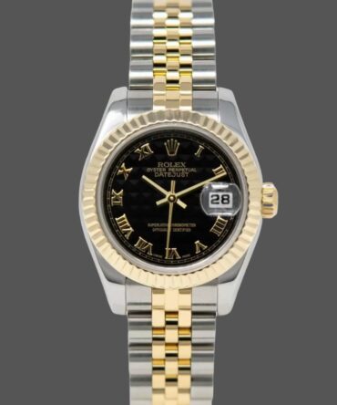 Rolex Datejust 179173 Black Dial Fluted Bezel 26MM Lady Replica Watch