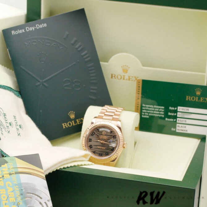 Replica Rolex Day-Date 218238 Champagne Ruby Dial Yellow Gold 41MM Mens Watch