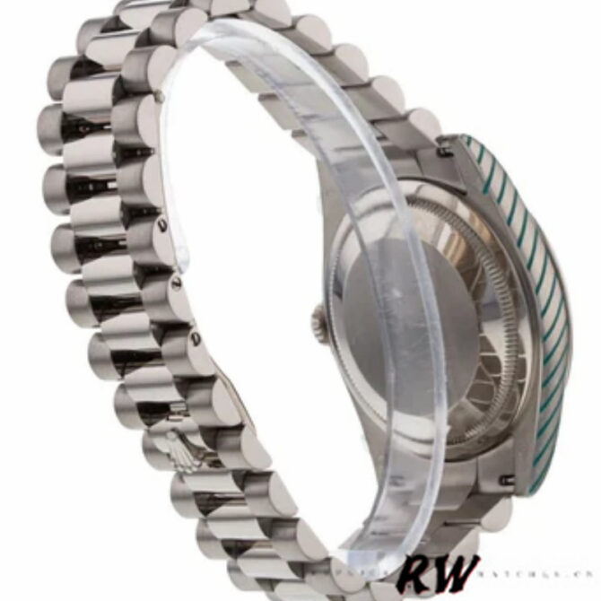 Replica Rolex Day-Date 118209 Black dial white gold 36mm Unisex Watch