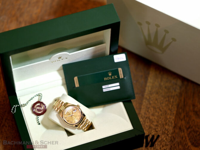 Replica Rolex Day-Date 118205 White Roman Numeral Dial 36mm Unisex Watch