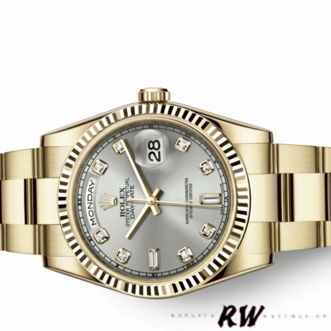Replica Rolex Day-Date 118235 MOP Black Dial 36mm Unisex Watch