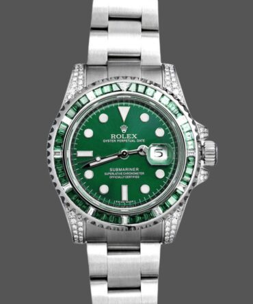 Rolex Submariner Date 116610LN Custom Diamond Stainless Steel Green Dial 40MM Mens Replica Watch