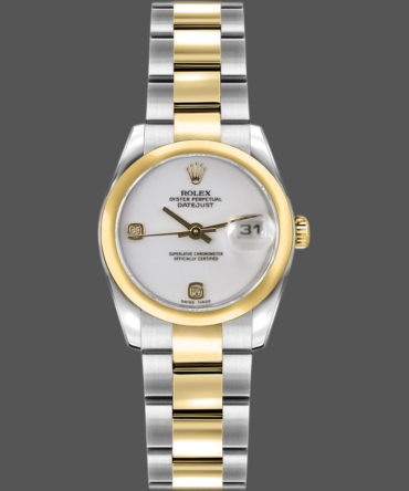 Rolex Datejust 179163 White Dial Diamond Domed Dezel 26MM Lady Replica Watch