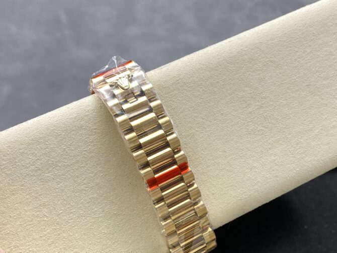 Replica Rolex Day Date 128238-0106 36mm Yellow Gold Fluted Bezel Emoji Puzzle Dial