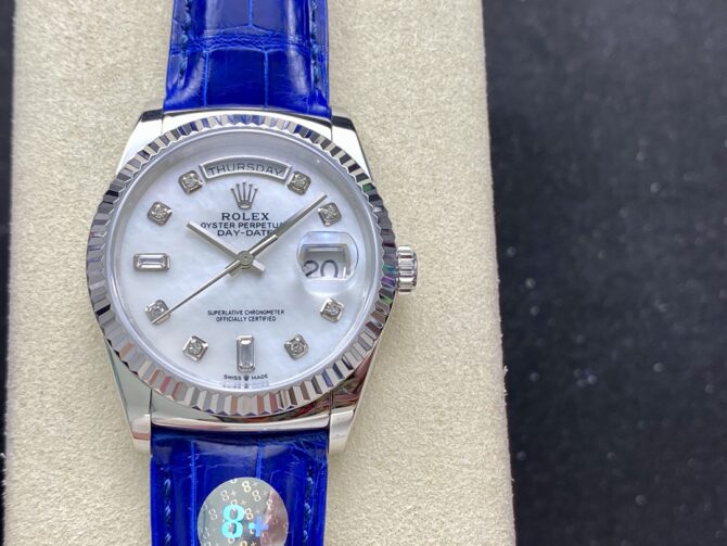 Replica Rolex Day Date 36 White Gold Diamond Rhodium Dial 118139 0053