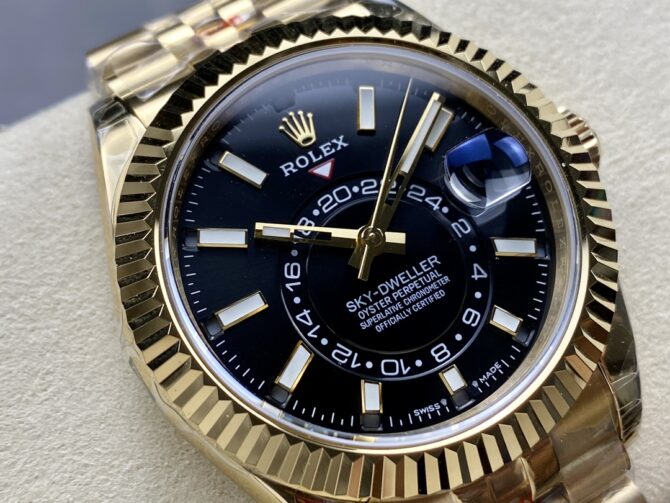 Rolex Sky Dweller 42mm18 kt Yellow Gold Black Dial m336938 0005