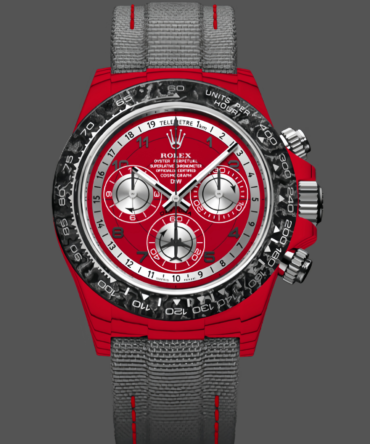 Rolex Daytona Diw Customised Oyster Red Quartz Carbon Fiber 40mm