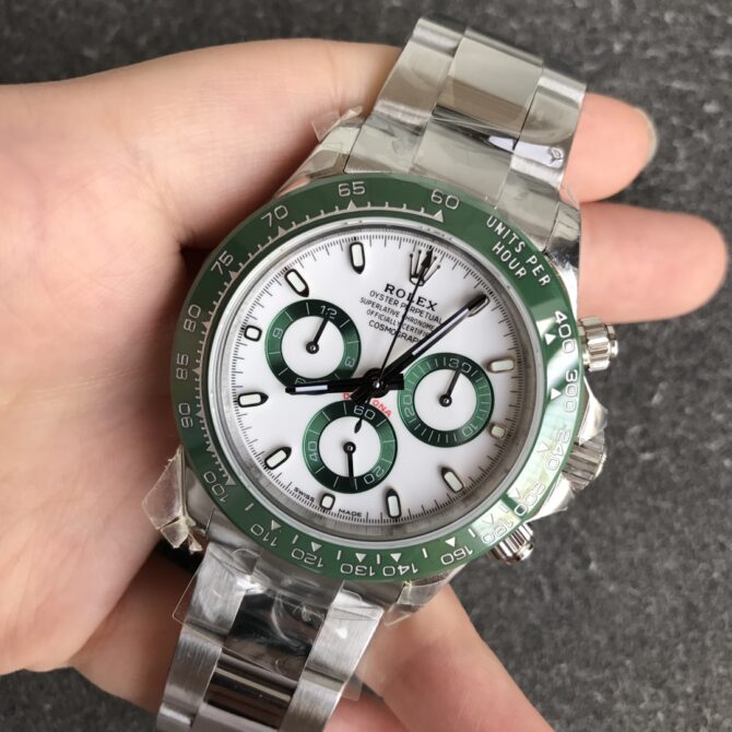 Rolex Daytona Oyster Perpetual 116500LV Green Ceramic Bezel White Dial