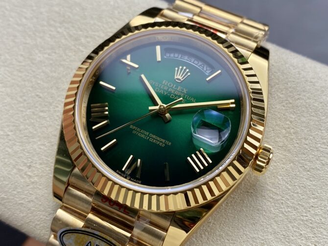 Replica Rolex Day Date 40 Yellow Gold Green Ombre Dial M228238 00691