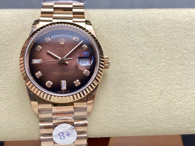 Replica Rolex Day-Date 128239 Blue Ombre Diamond Dial 36MM Unisex Watch