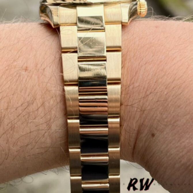 Replica Rolex Day-Date 118238 Yellow Gold Pave diamond dial 36mm Unisex Watch