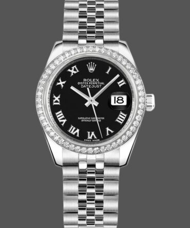 Rolex Datejust 178384 Stainless Steel Black Roman Dial 31MM Lady Replica Watch