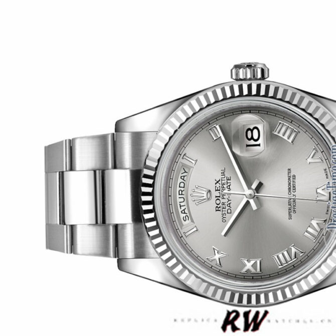 Replica Rolex Day-Date 118239 Rhodium Roman Dial 36mm Unisex Watch